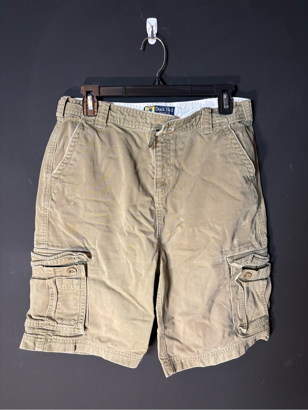 VTG Duck Head Olive/Tan Cargo Shorts-size 18